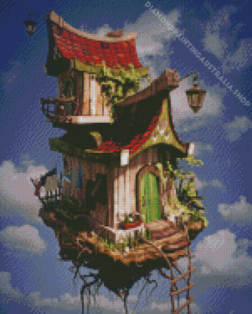 Fantasy Flying House Diamond Painting