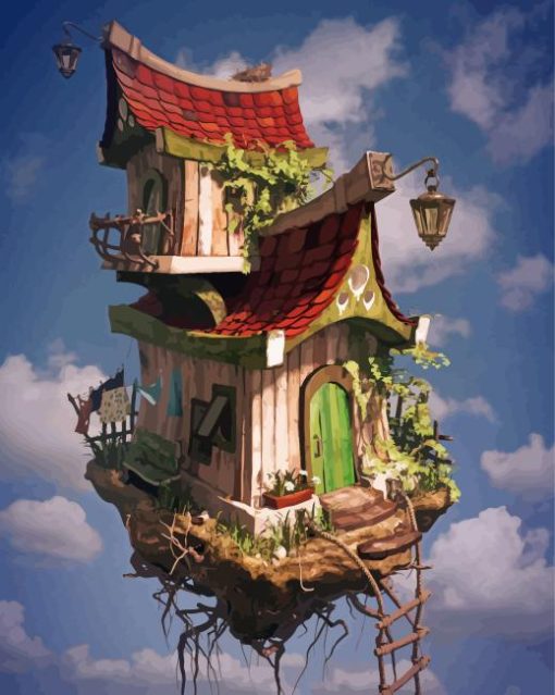 Fantasy Flying House Diamond Painting