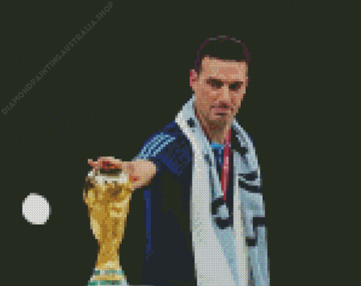 Lionel Scaloni Touching World Cup Diamond Painting