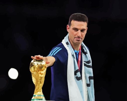 Lionel Scaloni Touching World Cup Diamond Painting