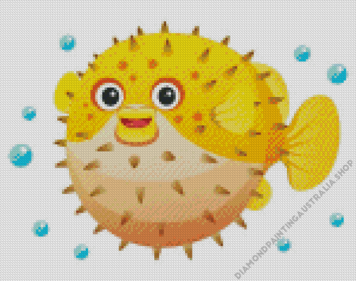 Puffer Fish Cartoon Diamond Painting