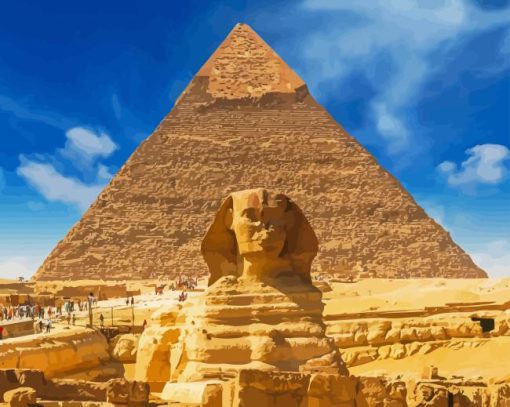 Sphinx Of Giza With Pyramid Diamond Painting