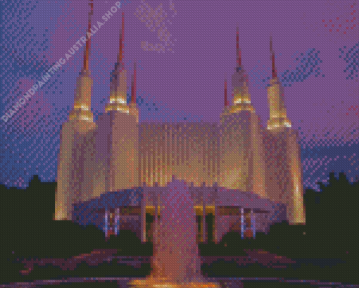 Washington DC Temple Sunset Diamond Painting