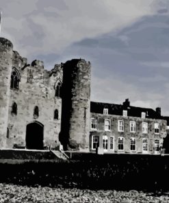 Black And White Tonbridge Castle Diamond Painting