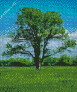 Blue Sky Green Trees Landscape Diamond Painting