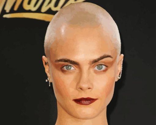 Cara Delevingne Bald Head Diamond Painting