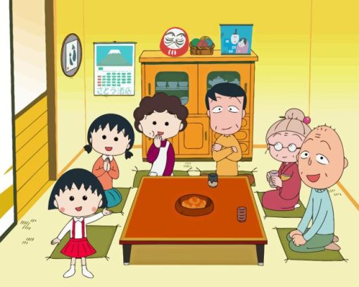 Chibi Maruko Chan Family Diamond Painting