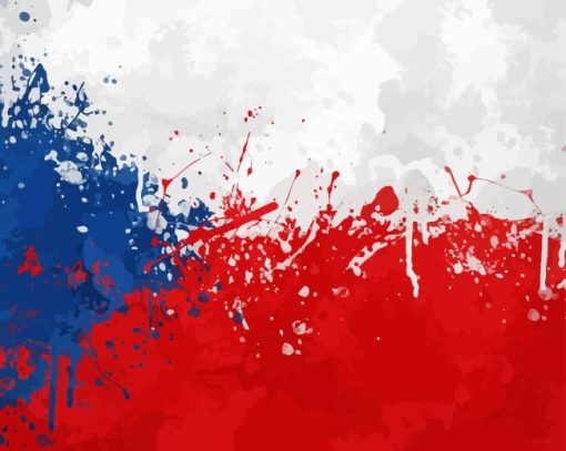 Czech Republic Splatter Flag Art Diamond Painting