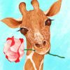 Giraffe With Flower Diamond Painting