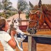 Girl With Horse And Dog Diamond Painting