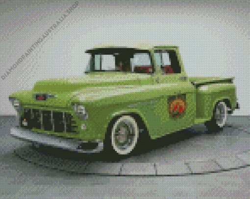 Green 1955 Chevy Pickup Truck Diamond Painting