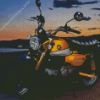 Yellow 125 Honda Motorcycle Diamond Painting