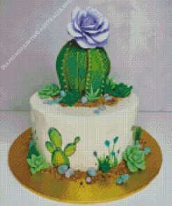 Cactus dessert cake Diamond Paintings