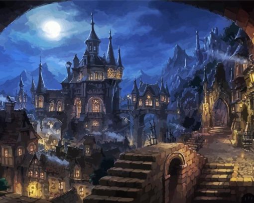 Drak Fantasy Castle Diamond Paintings