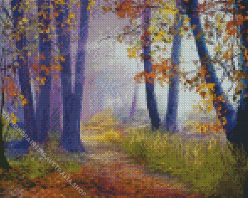 Foggy forest path Diamond Paintings