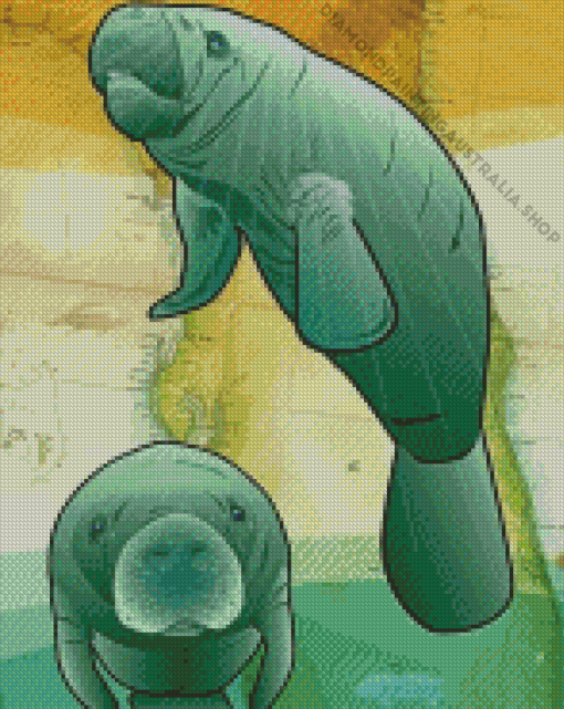 manatees animal arts Diamond Paintings