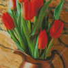 Red tulips photography Diamond Paintings