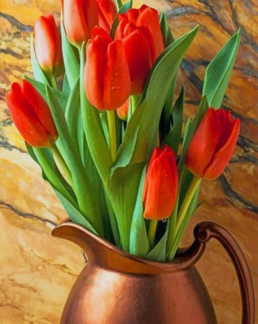 Red tulips photography Diamond Paintings