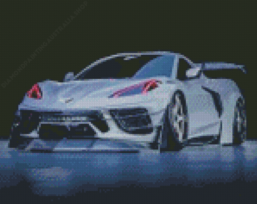 White Chevy corvette stingray Car Diamond Paintings