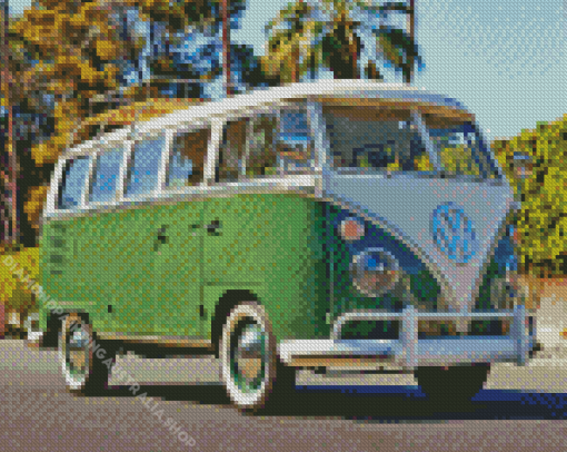 green Volkswagen microbus Diamond Paints