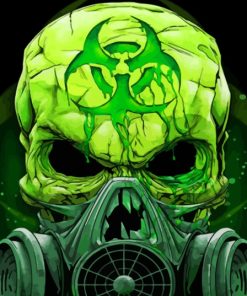 Green Skull Diamond Painting