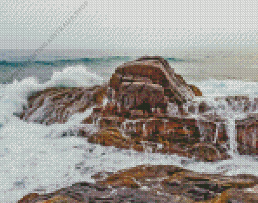 Wave and Rock Diamond Painting