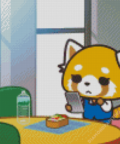 Aggretsuko On Phone Diamond Painting