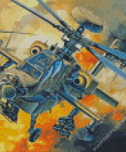 Apache Helicopter Art Diamond Painting