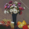 Asters and Fruit on a Table Diamond Painting