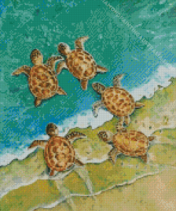 Baby Turtles Animals Art Diamond Painting