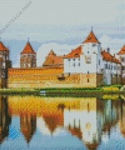 Belarus Mir Castle Water Reflection Diamond Painting