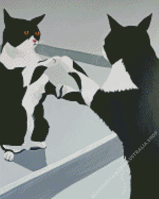 Cat Looking In The Mirror Diamond Painting