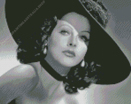 Black and White Hedy Lamarr Diamond Painting