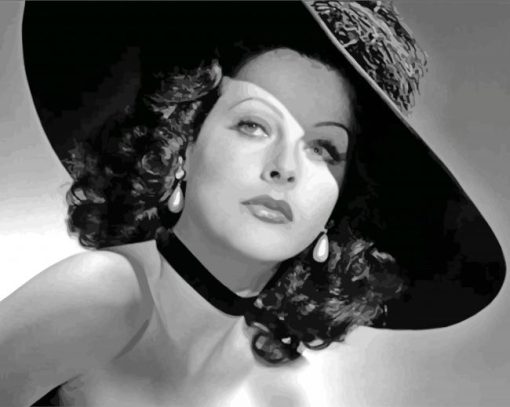 Black and White Hedy Lamarr Diamond Painting