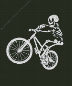 Black And White Skull On Bike Diamond Painting