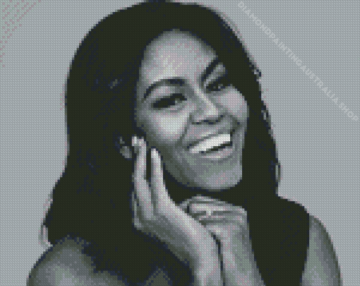 Black and White Michelle Obama Diamond Painting