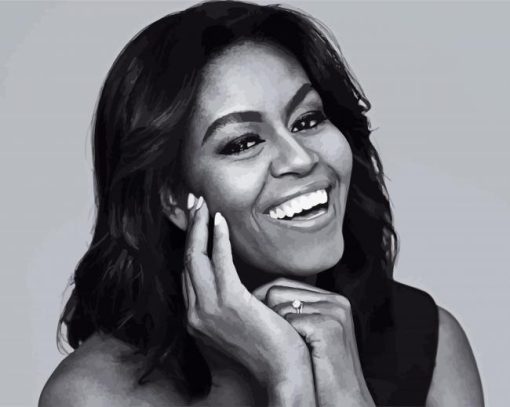 Black and White Michelle Obama Diamond Painting