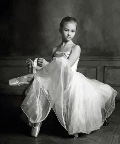 Black And White Ballerina Girl Diamond Painting