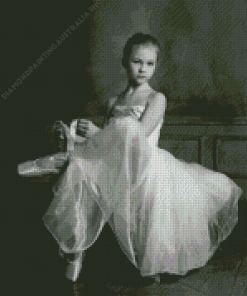 Black And White Ballerina Girl Diamond Painting