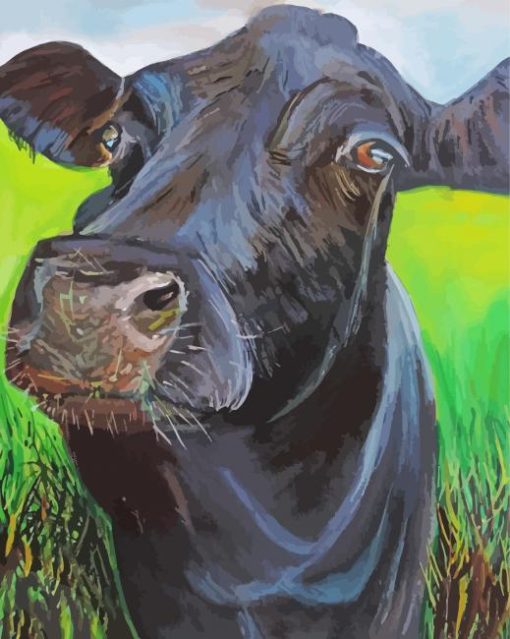 Black Cow Animal Diamond Painting