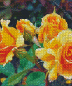 Blooming Orange Roses Diamond Painting