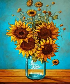 Blooming Sunflowers In Jar Diamond Painting