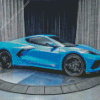 Blue Corvette Stingray Sport Car Diamond Painting