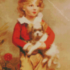 Boy And Puppy Diamond Painting