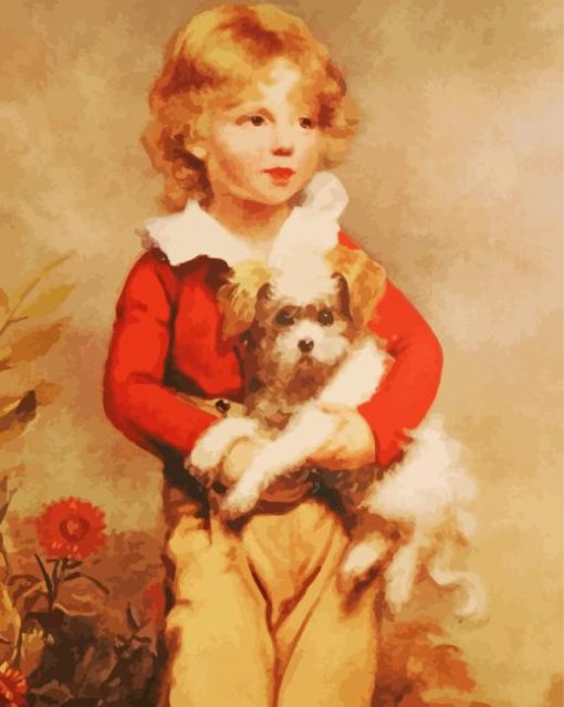 Boy And Puppy Diamond Painting