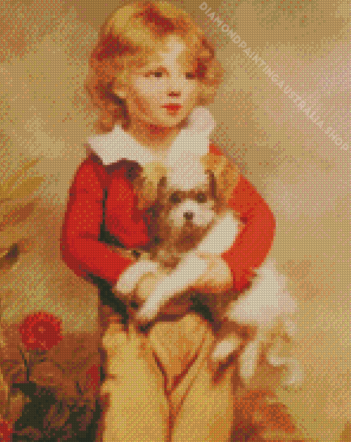 Boy And Puppy Diamond Painting