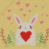 Bunny And Red Heart Diamond Painting