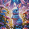 Bunny In Flower Field Diamond Painting