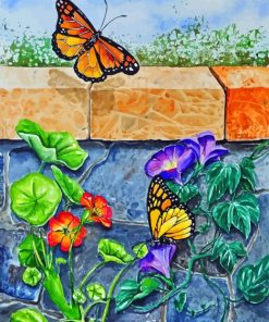 Butterflies And Morning Glory Diamond Painting