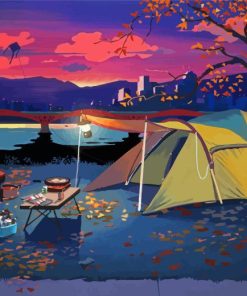 Camping In the Fall Diamond Painting